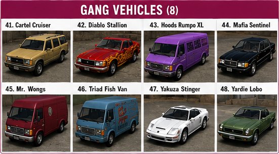 gta 3 vehicles