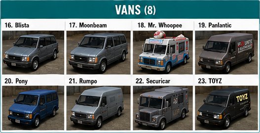 gta 3 vehicles